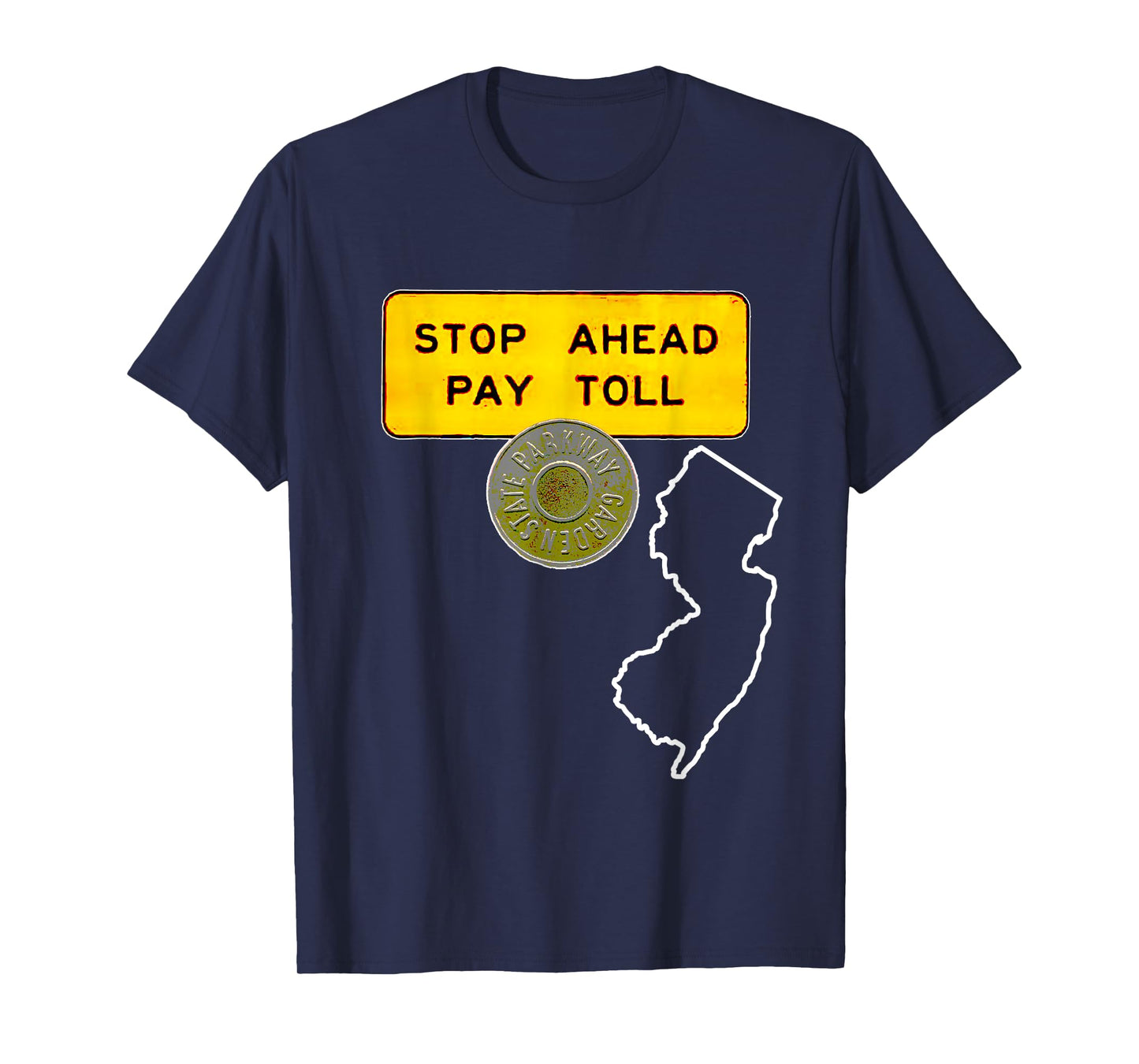 New Jersey Garden State Parkway Vintage Token Toll Sign T-Shirt