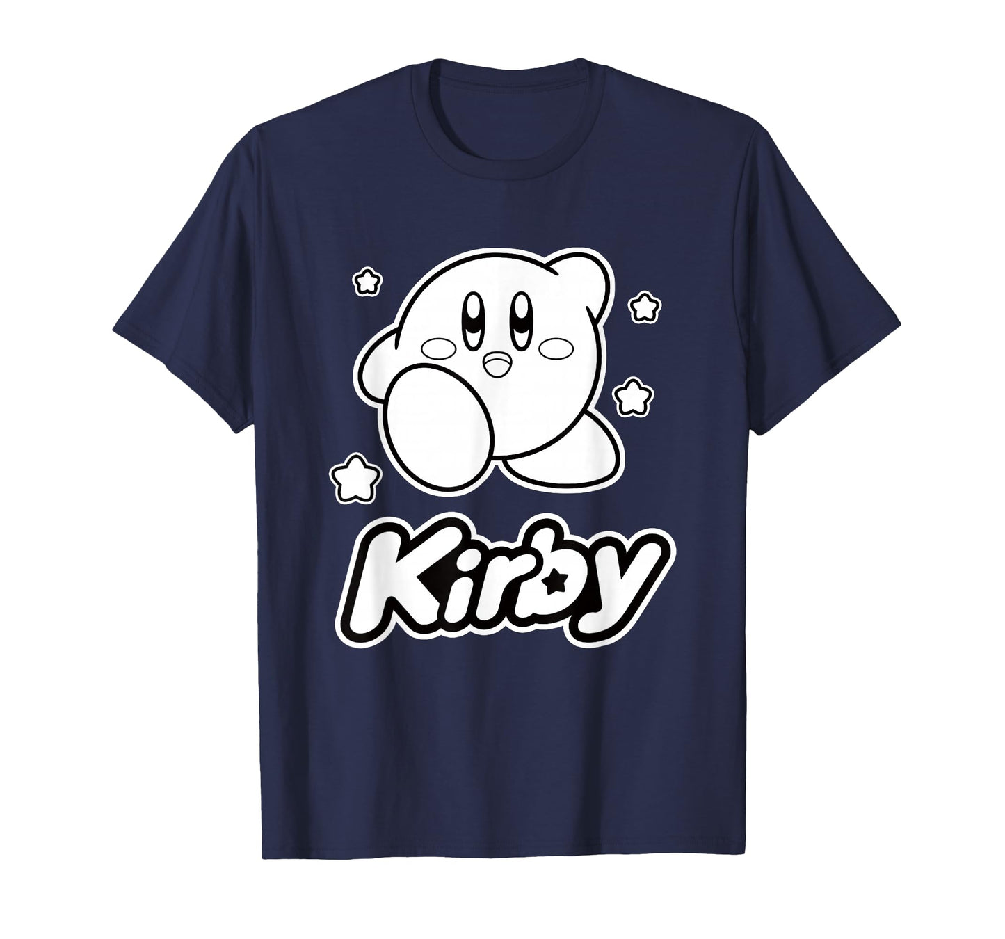 Kirby Stars Black & White Big Character Portrait T-Shirt