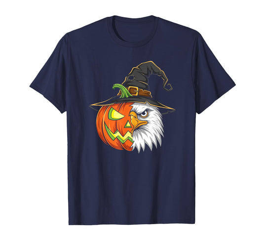 Eagle Pumpkin Jack O Lantern Halloween Kids Mens Womens T-Shirt