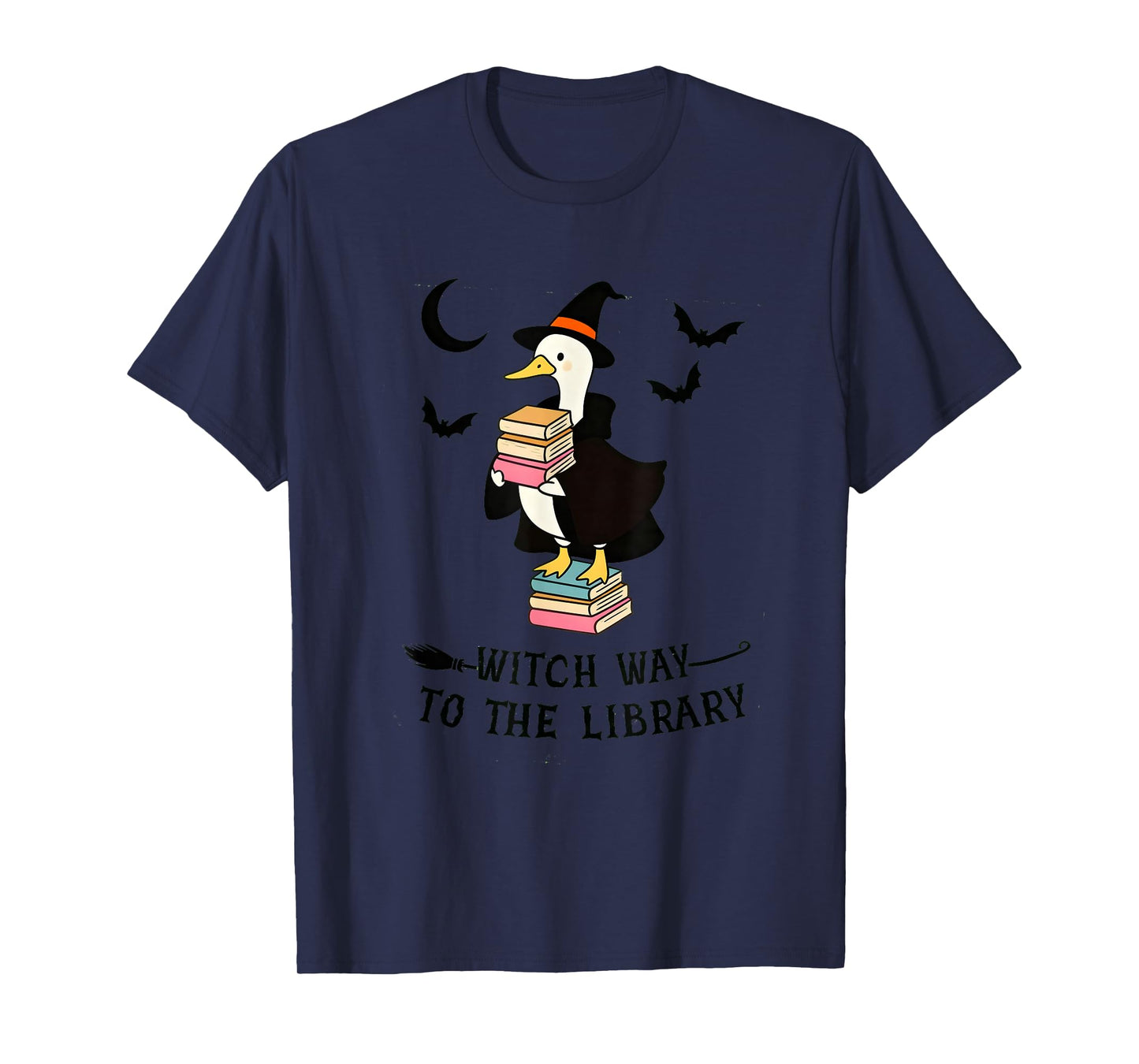 Book Halloween, Duck for Halloween Librarian, Witch Way to T-Shirt
