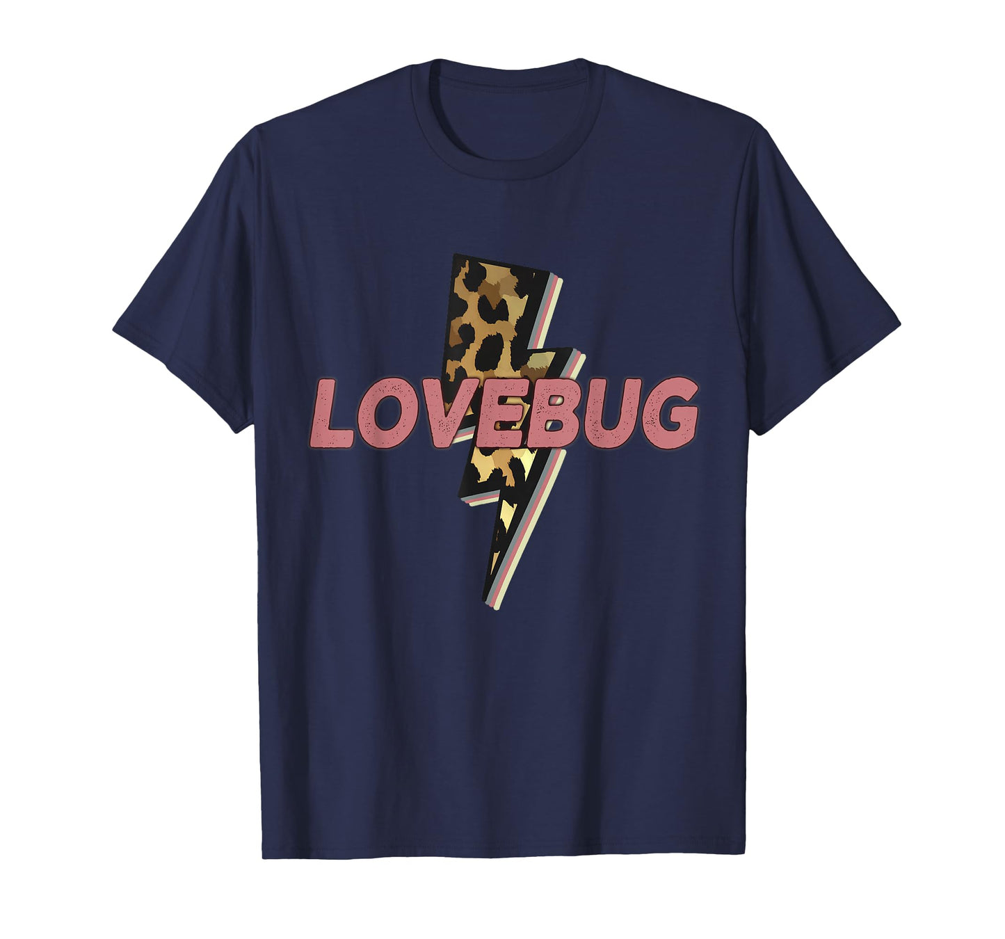 Lovebug Leopard Wife Gf Bolt Thunder Vintage Distressed T-Shirt