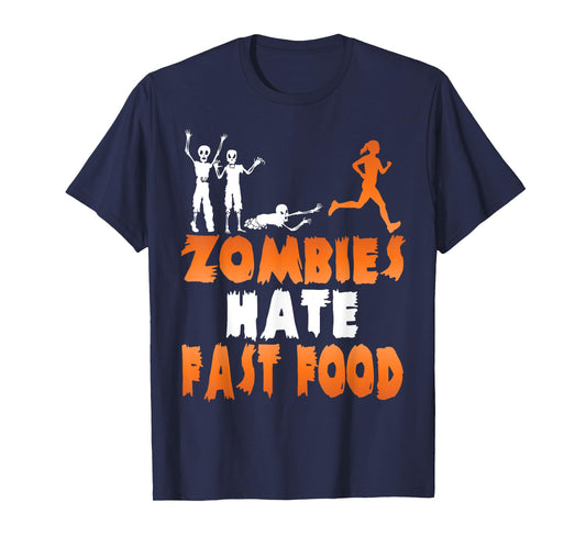 Zombies Hate Fast Food Funny Halloween Running T-Shirt