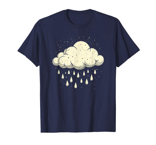Vintage Cloud Raindrops Art Nature Weather Storm Winter T-Shirt
