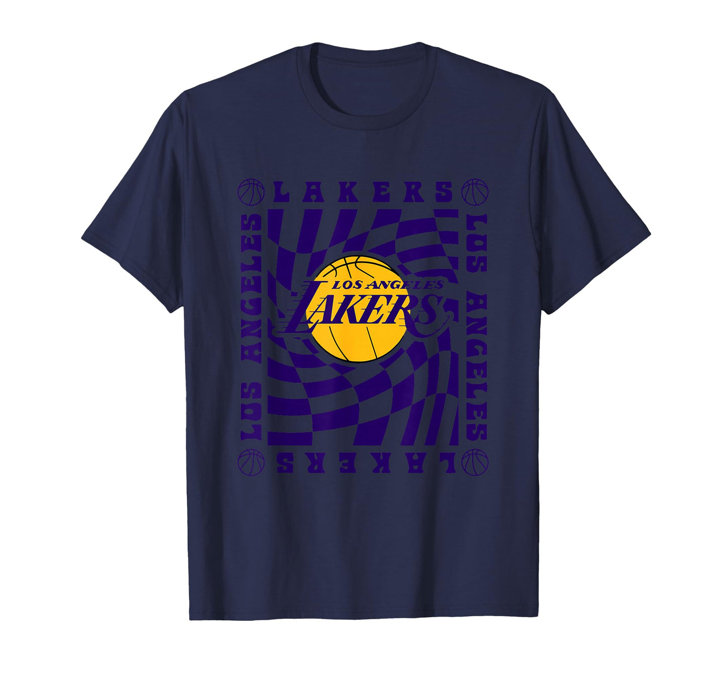 NBA Los Angeles Lakers Retro Checkerboard Wave T-Shirt