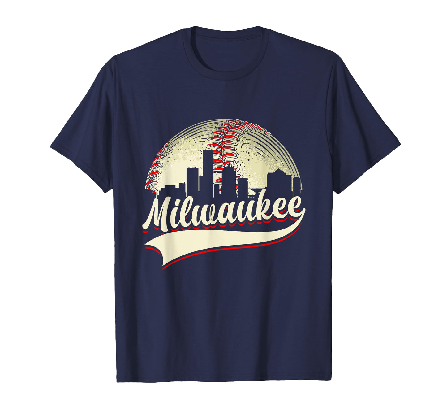 Milwaukee Cityscape Graphic Baseball Lover Player and Fans T-Shirt