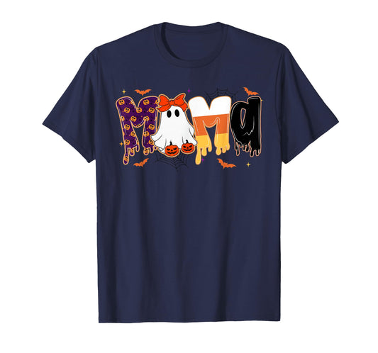 Preppy Halloween Candy Mama, Funny Spooky Ghost Pumpkin Mama T-Shirt