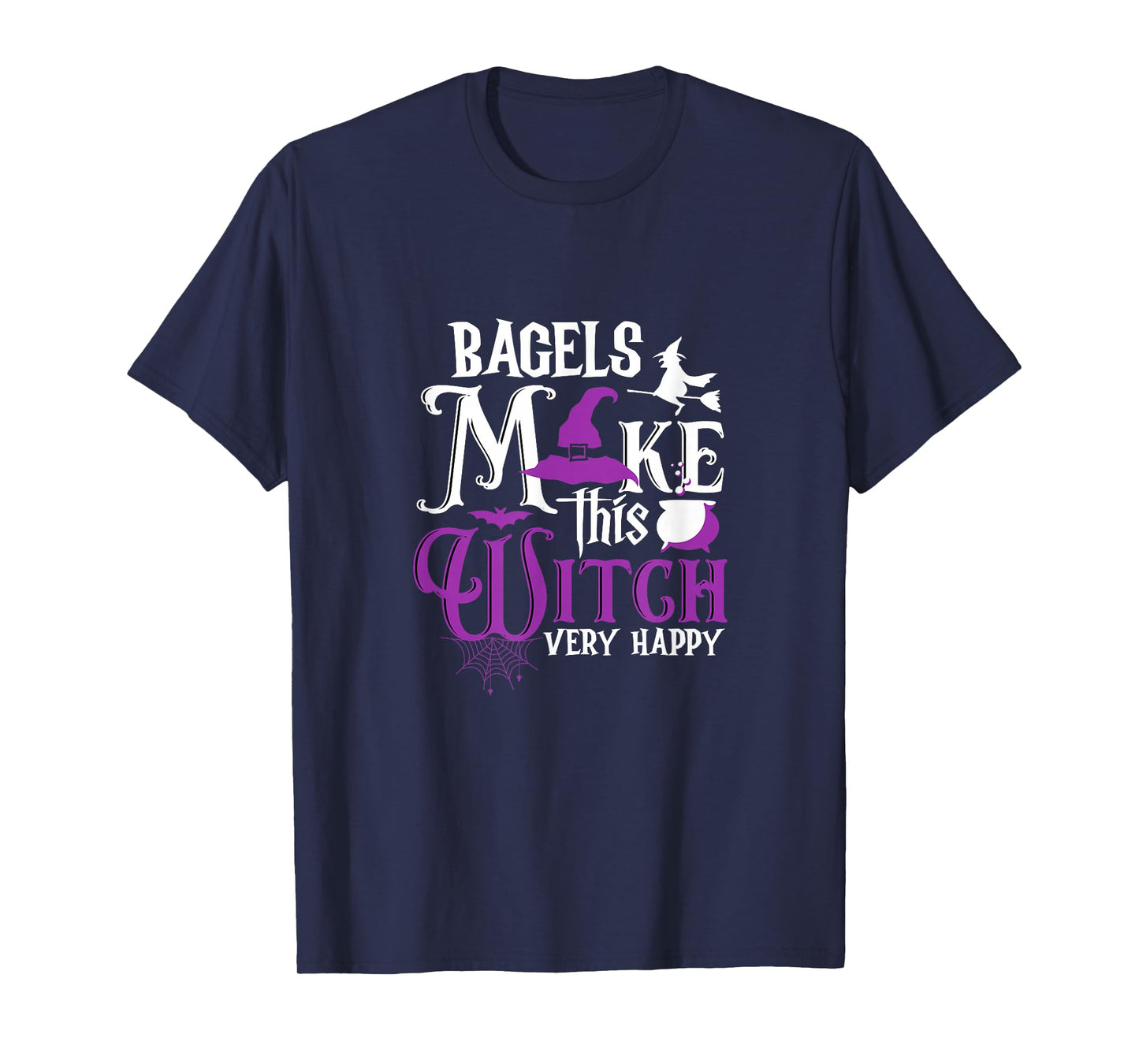 Funny Witch Bagels Lover Foodie Halloween Humor T-Shirt