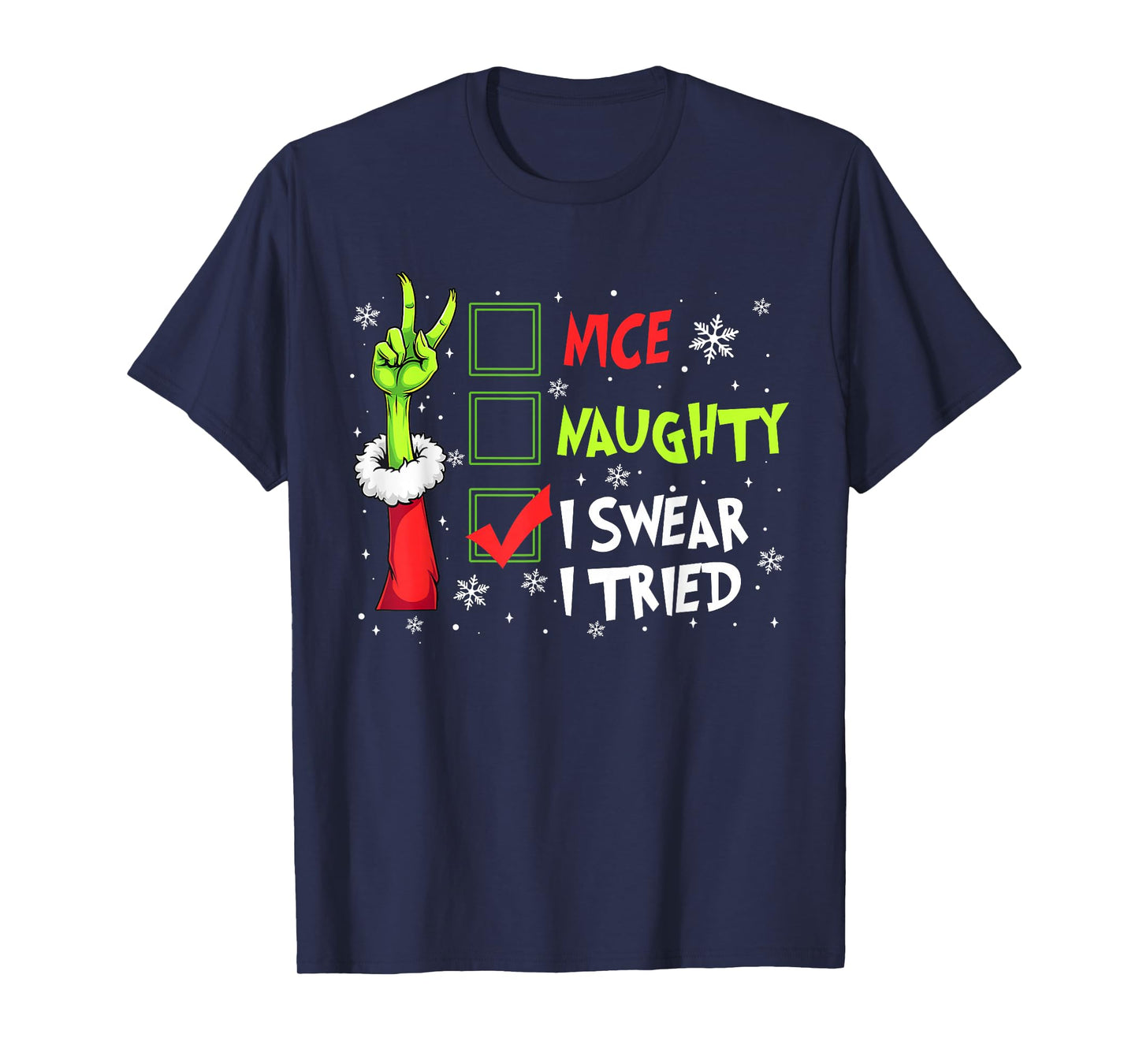 Nice Naughty List Funny Christmas for Men Woman Kid T-Shirt