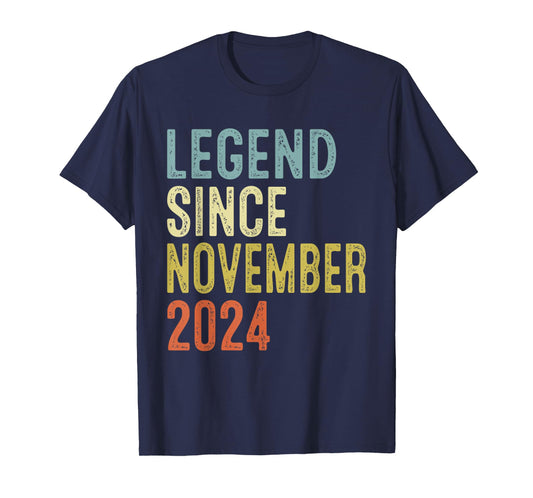 Legend Since November 2024 1st Birthday Gifts 1 Year Old T-Shirt