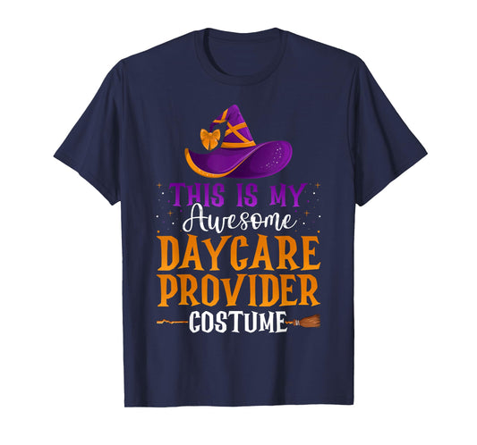 Daycare Provider Halloween Costume Witch Hat Broom T-Shirt