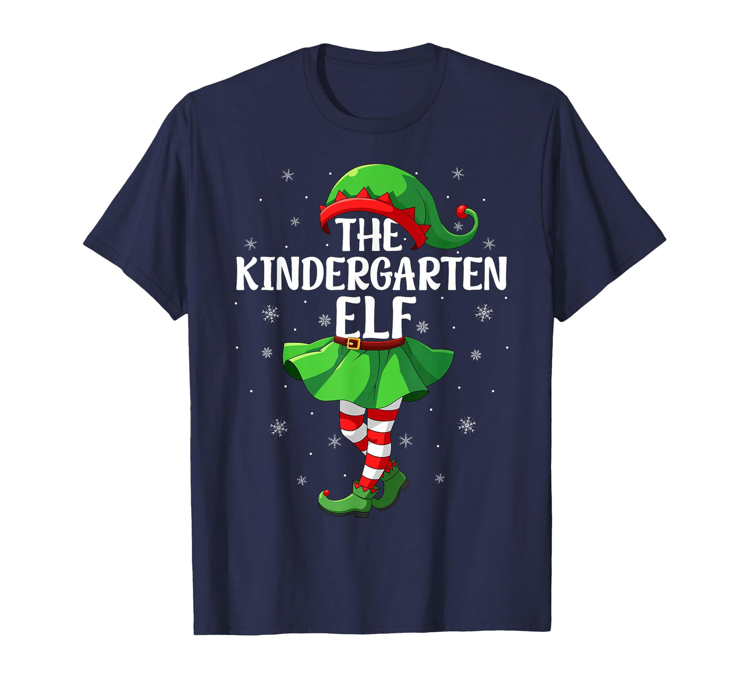 Kindergarten Elf Christmas Girls Women Elf Squad Xmas Family T-Shirt