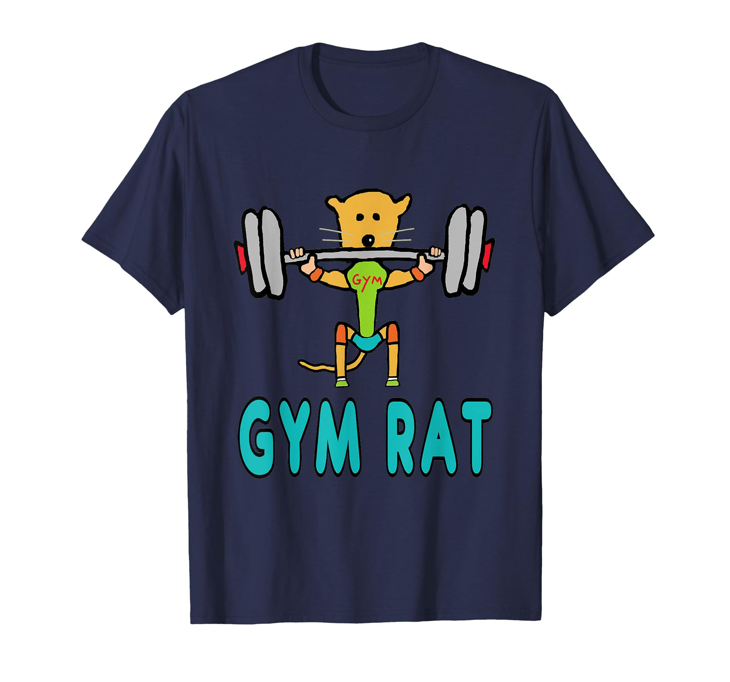 Mark Ewbie Designs Gym Rat T-Shirt - Black, Unisex, Short Sleeve, Classic Fit, Cotton Blend, Small