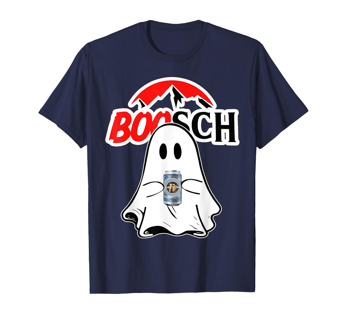 Boosch-Beer Halloween Funny Ghost Drinking Beer Women Men T-Shirt