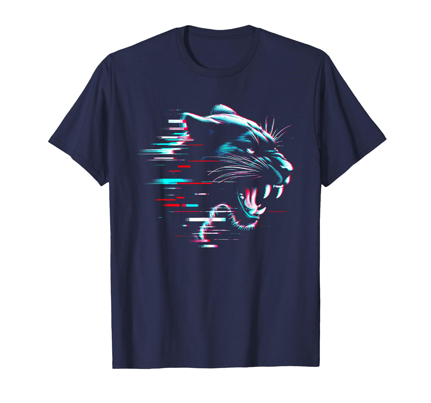 Black Panther Glitch - Vintage Panther Wild Animal Lover T-Shirt