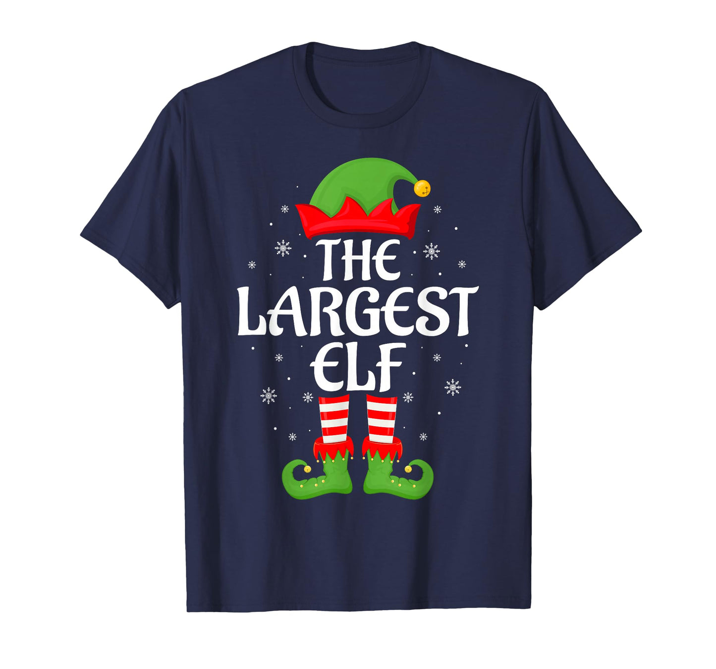 Largest Elf Xmas Family Matching Elf Squad Christmas T-Shirt