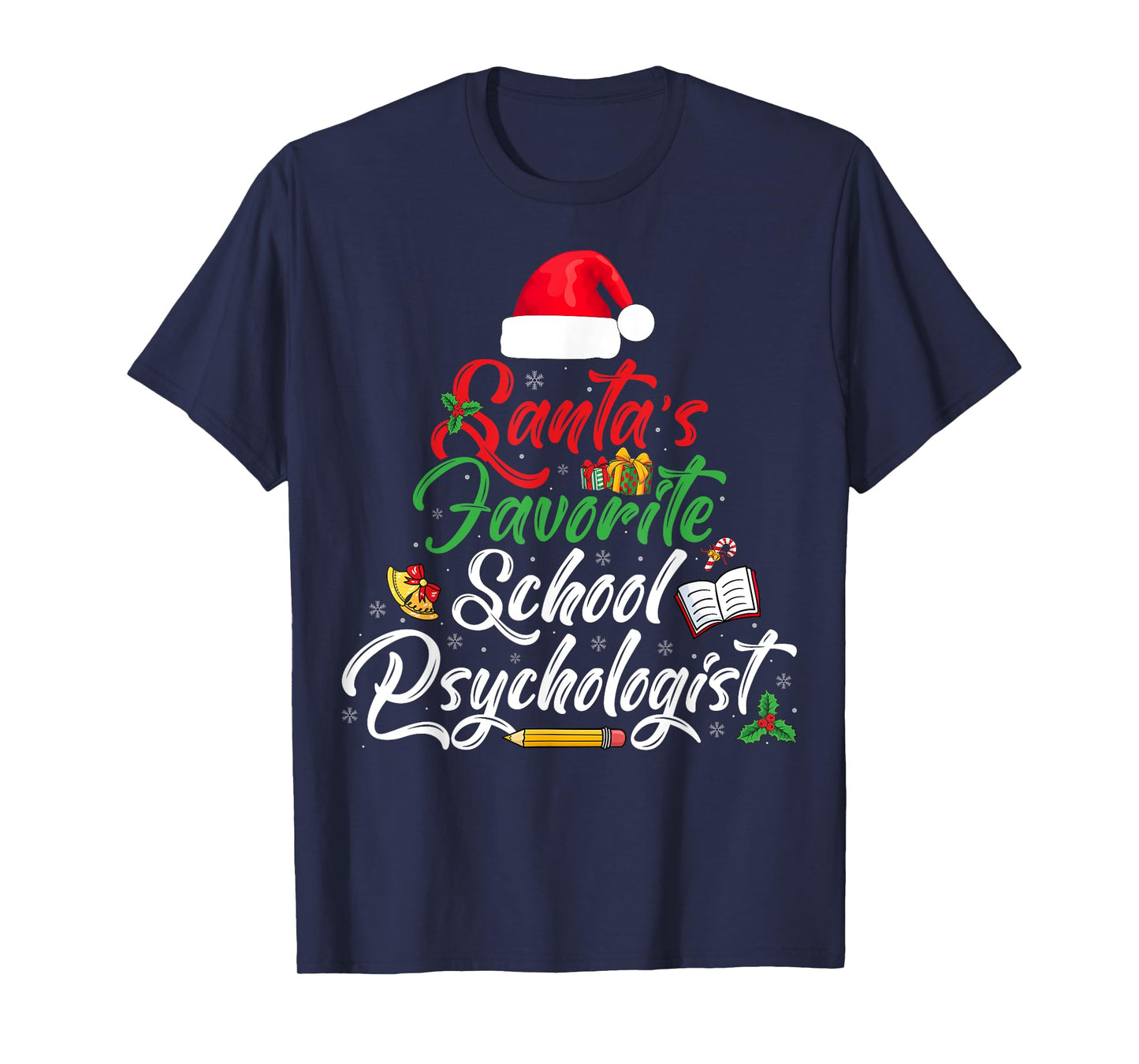 Santa's Favorite School Psychologist Psychology Christmas T-Shirt