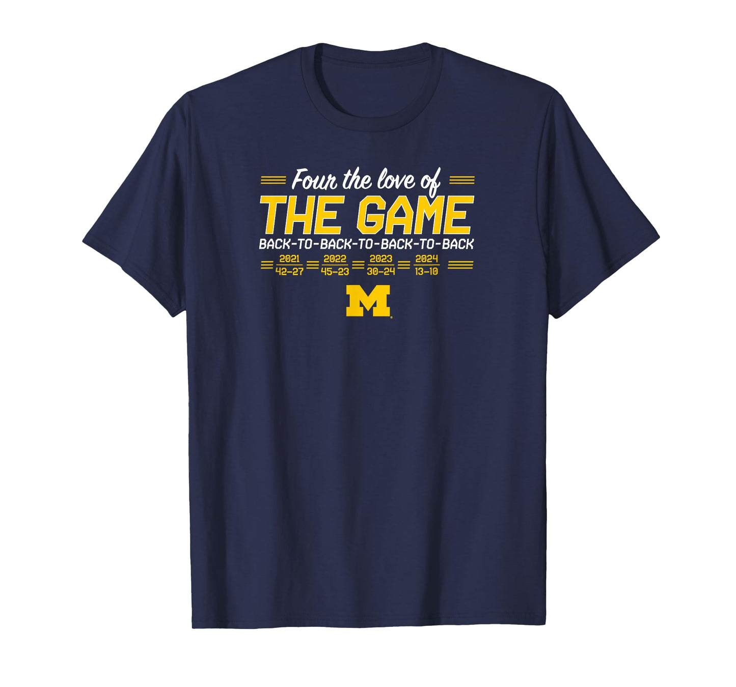 BreakingT Michigan Wolverines Football T-Shirt - Blue, Unisex-Adults & Kids, Short Sleeve, Regular Fit, Small