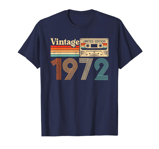 53 Year Old Vintage Born In 1972 53rd Birthday Cassette Tape T-Shirt