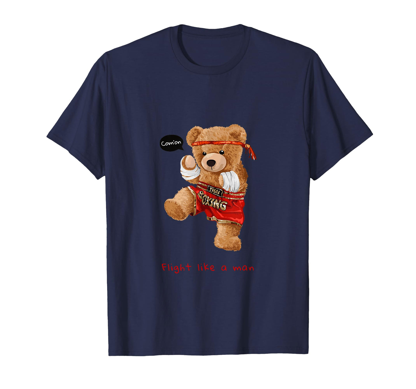 Cool Teddy Bear Man Boxing Fight Style Illustration Graphic T-Shirt
