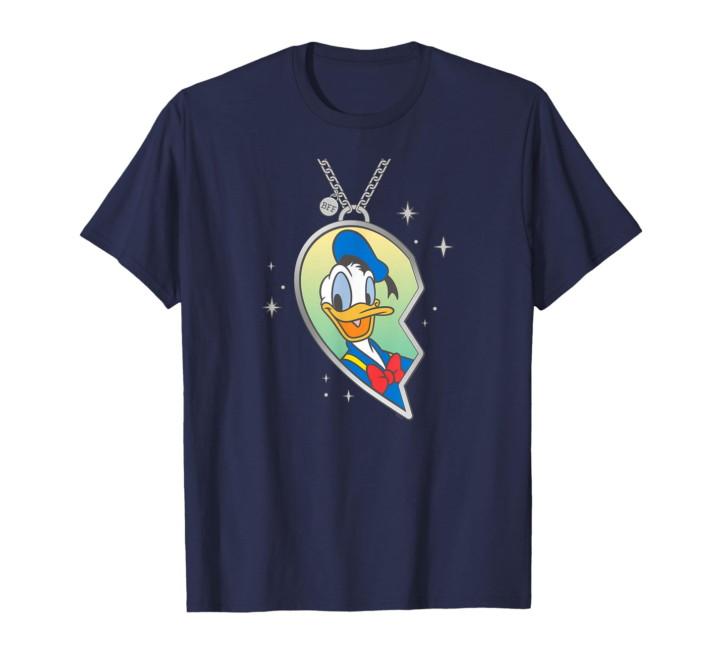 Disney BFF Best Friends Matching Heart Necklace Donald Duck T-Shirt
