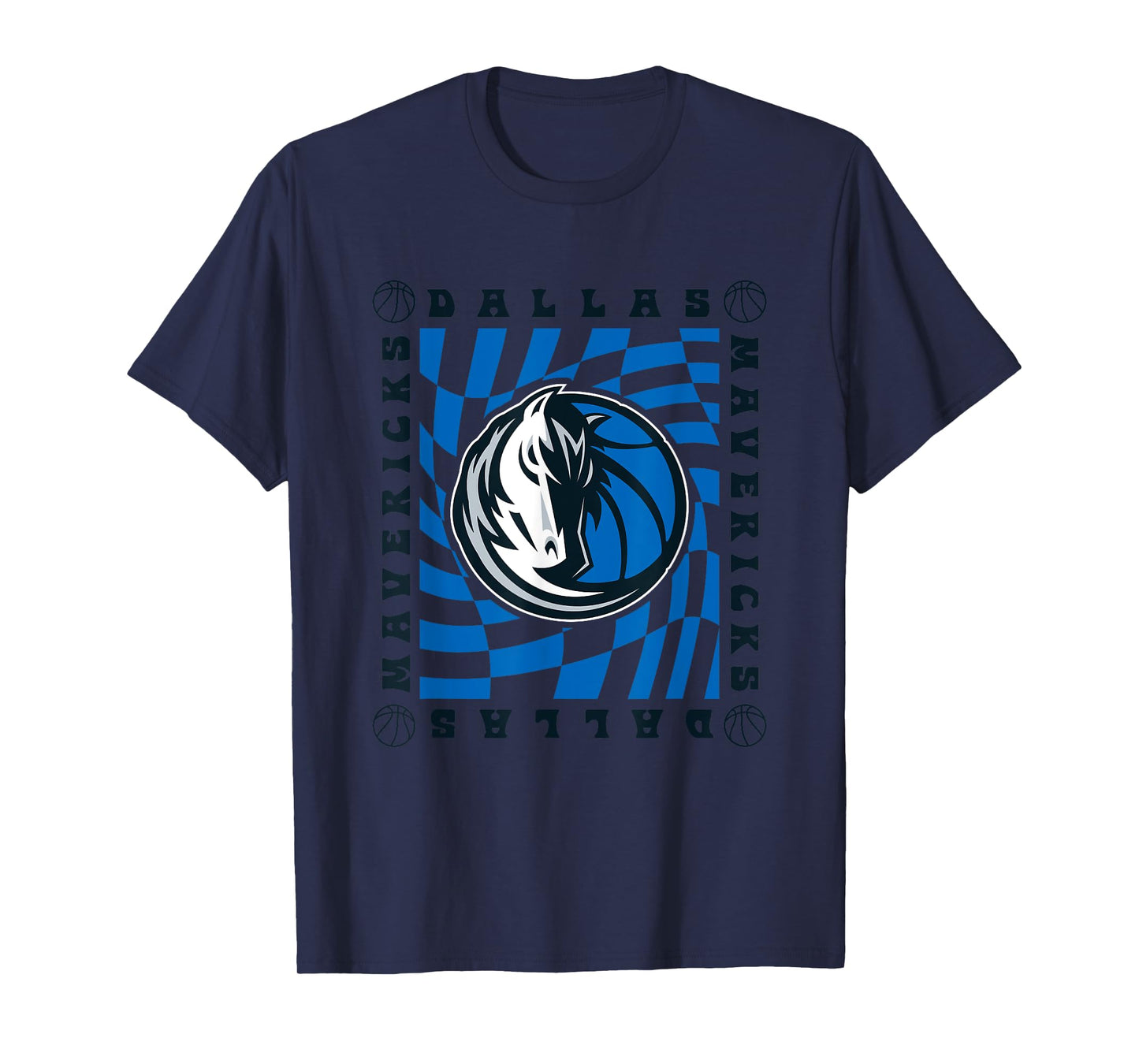 NBA Dallas Mavericks Retro Checkerboard Wave T-Shirt