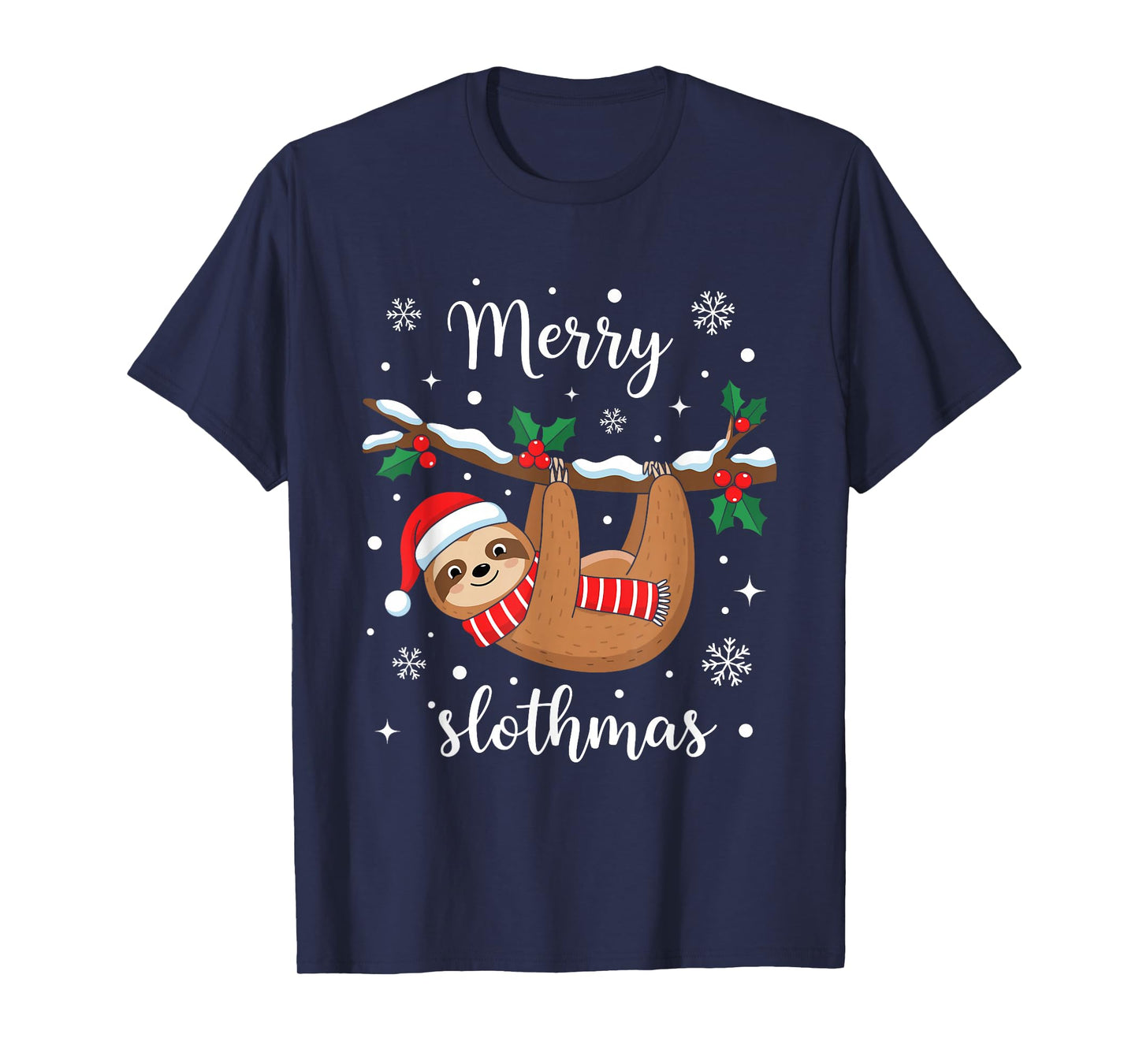 Cute Merry Slothmas Christmas Pajama for Sloth Lovers T-Shirt