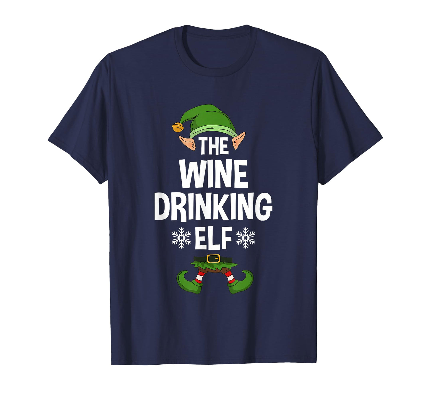 The Wine Drinking Elf Party Family Group Matching X-Mas T-Shirt