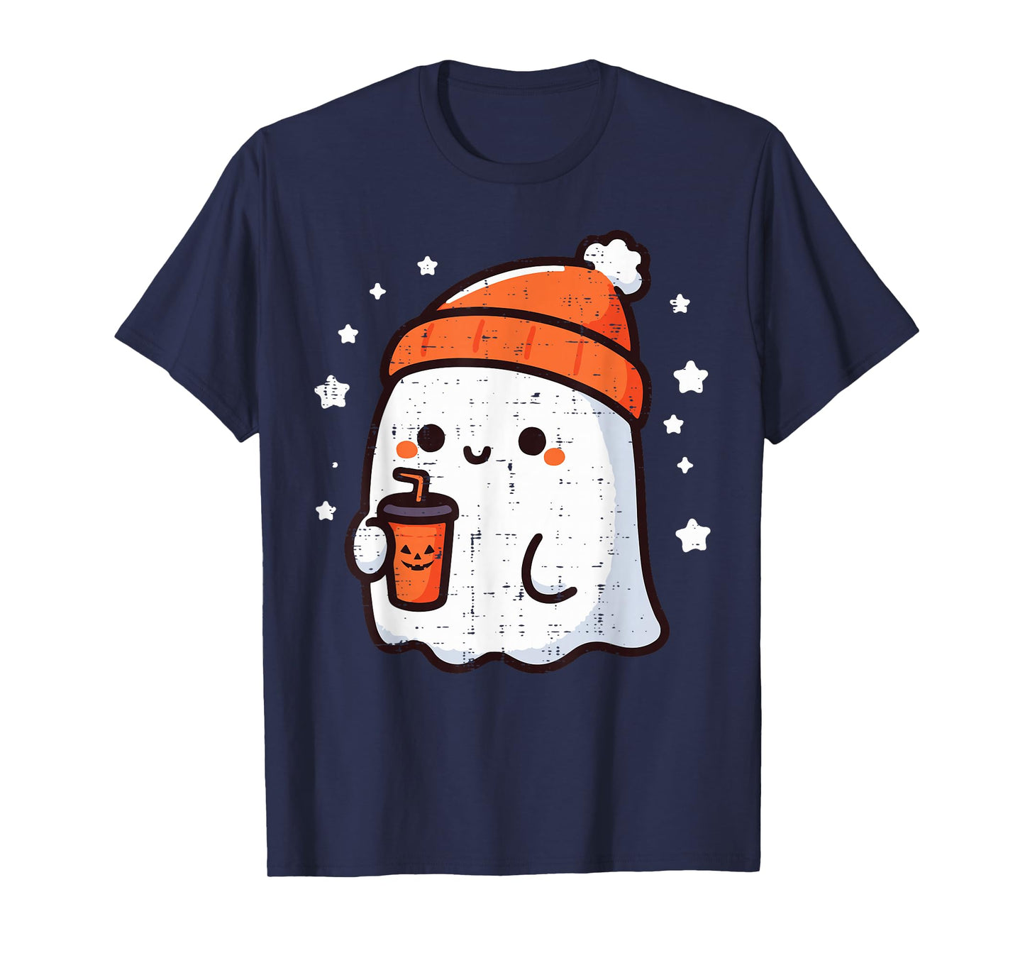 Halloween Ghost Beanie Coffee Cute Costume Men Women Kids T-Shirt