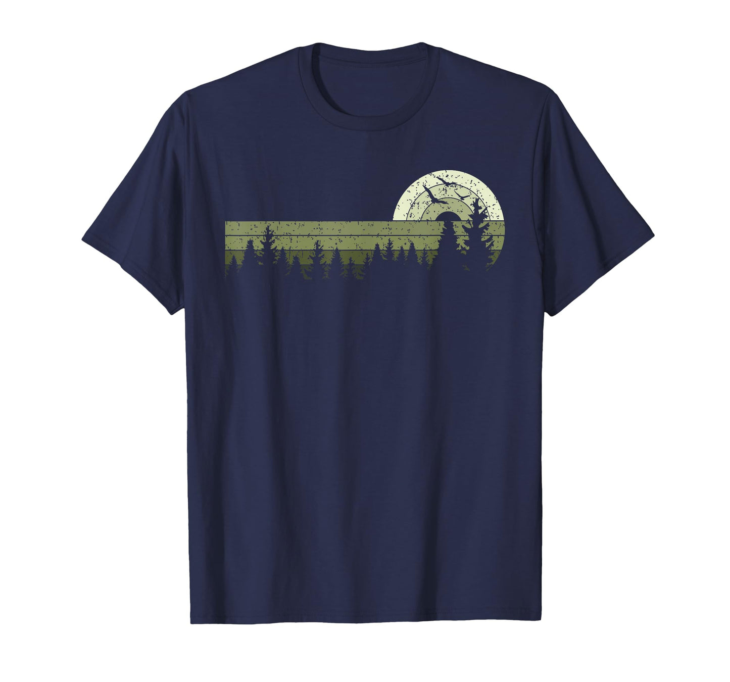 Retro Wildlife Trees Outdoors Nature Forest Vintage T-Shirt