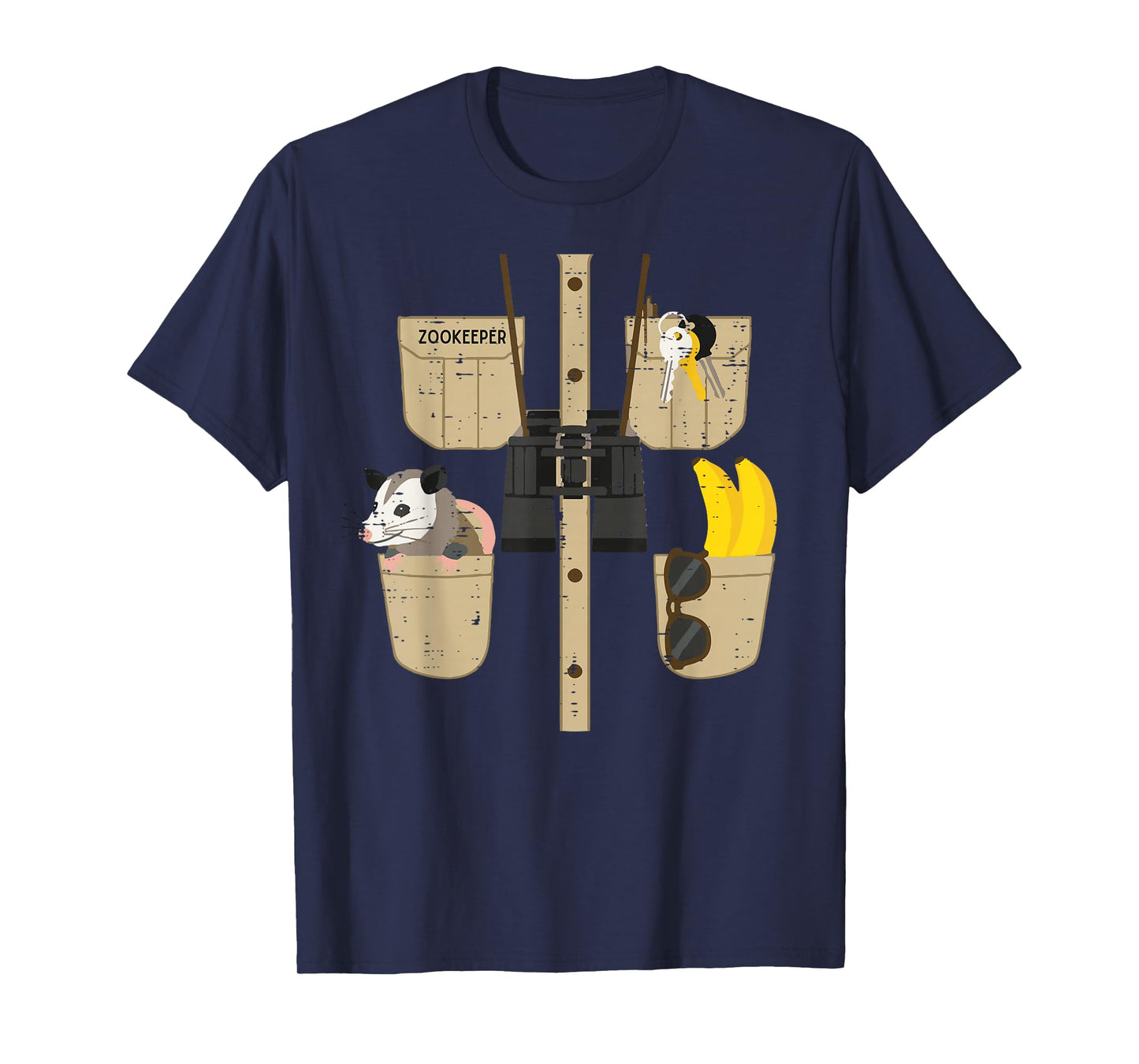Halloween Zookeeper Possum Banana Costume Men Women Kids T-Shirt