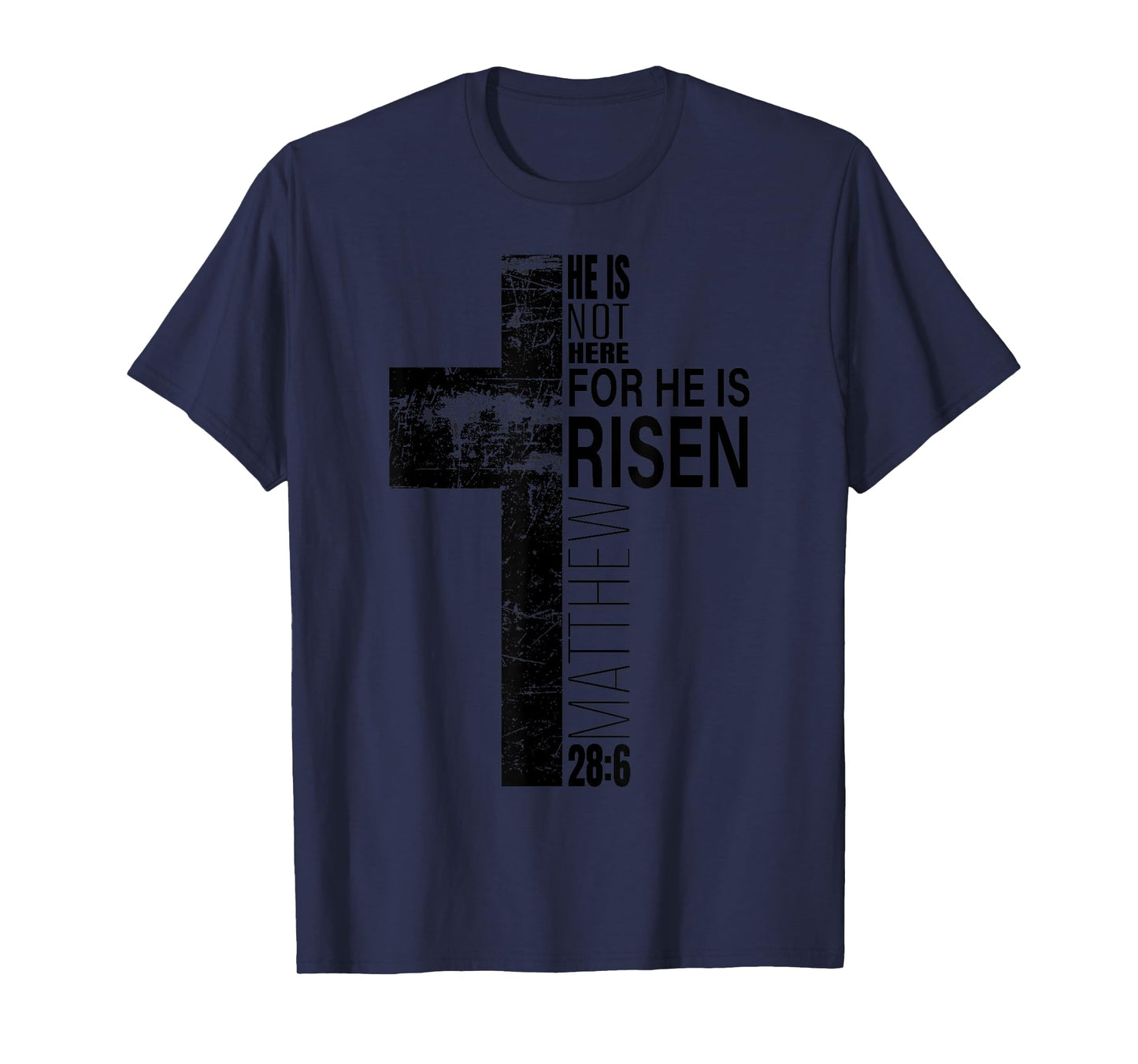 He Is Risen Christian Dad Easter Bible Verse Cross Graphic T-Shirt