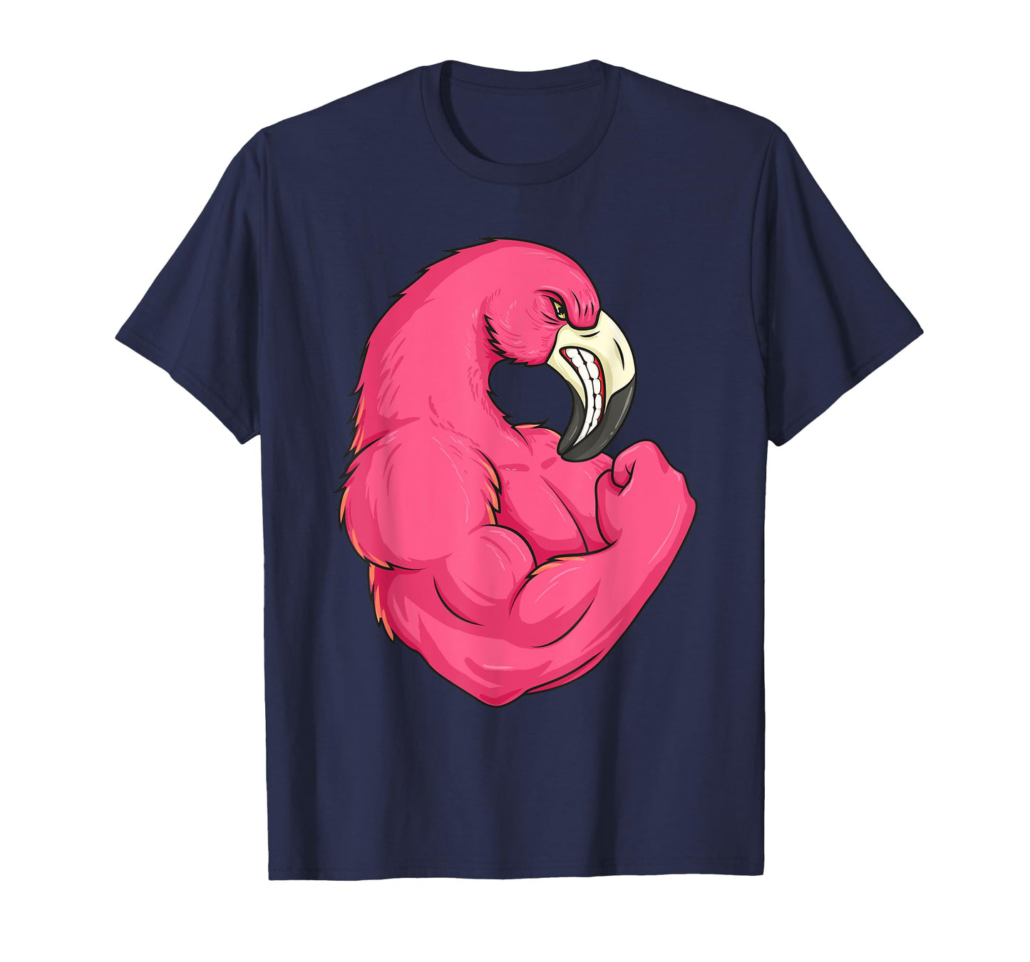 Funny Flamingo Weightlifting Bodybuilder Muscle Fitness T-Shirt