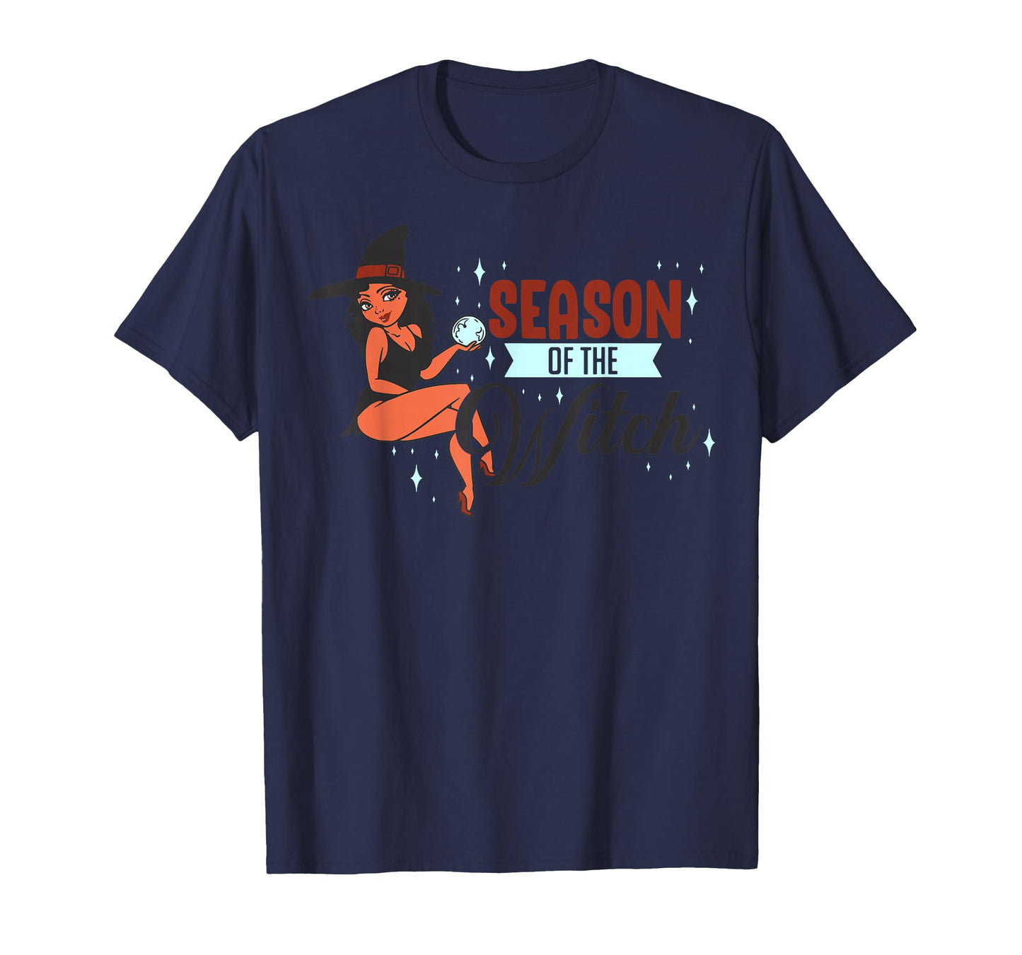 Funny Halloween Black Melanin Witch Season of The Witches T-Shirt