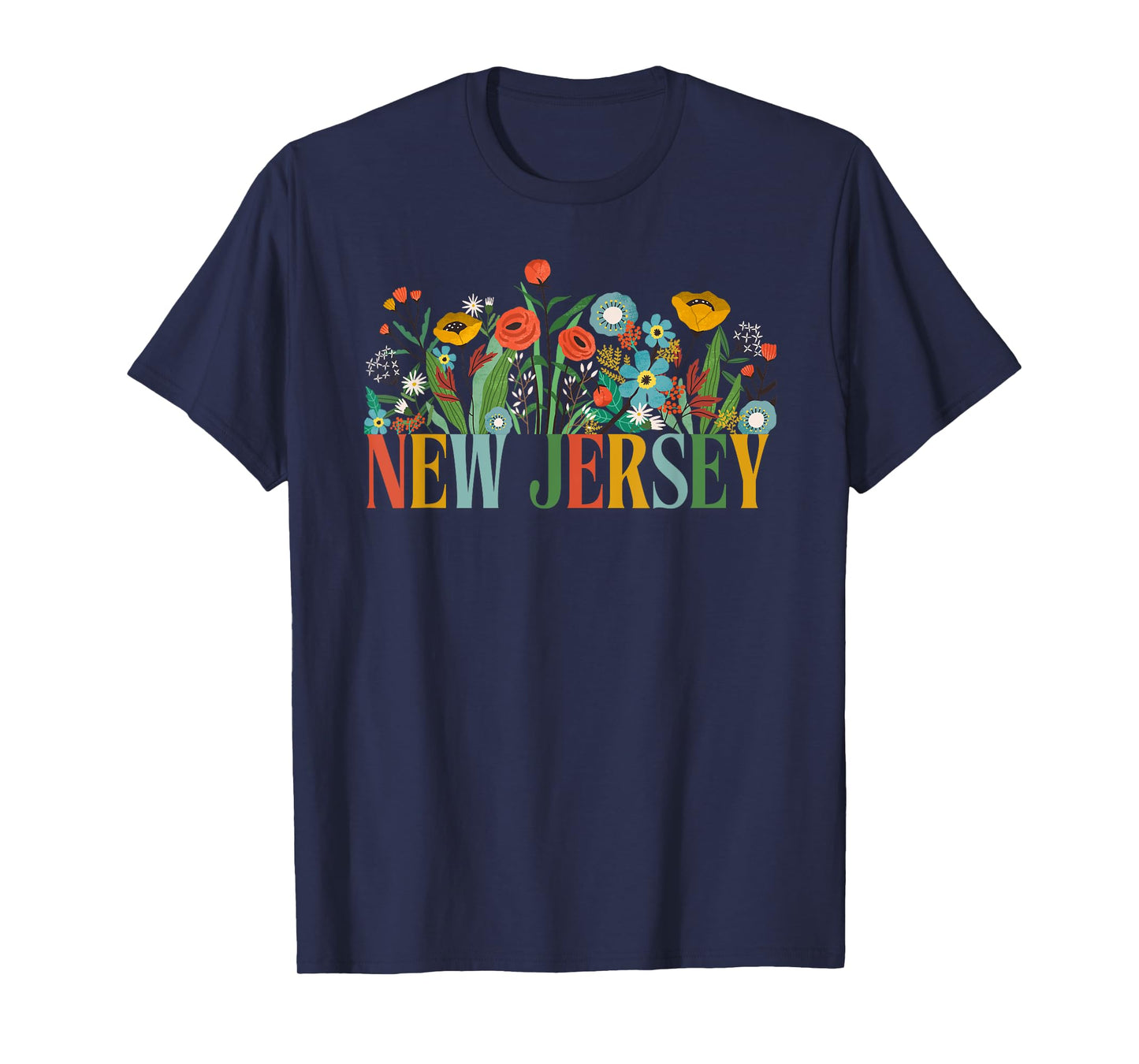 New Jersey Floral Garden State Vacation T-Shirt