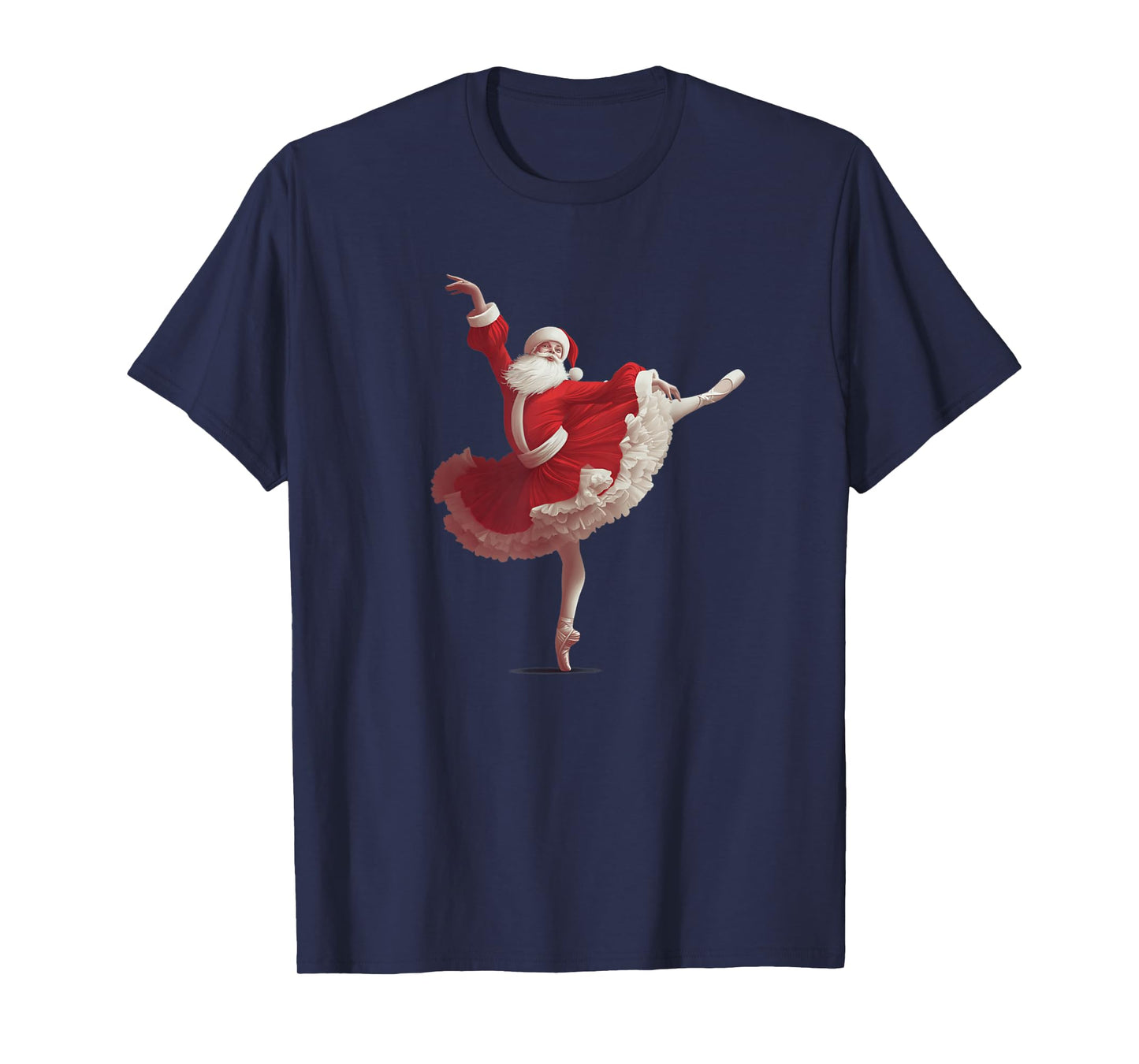 Funny Santa Claus with Ballerina Tutu Costume T-Shirt