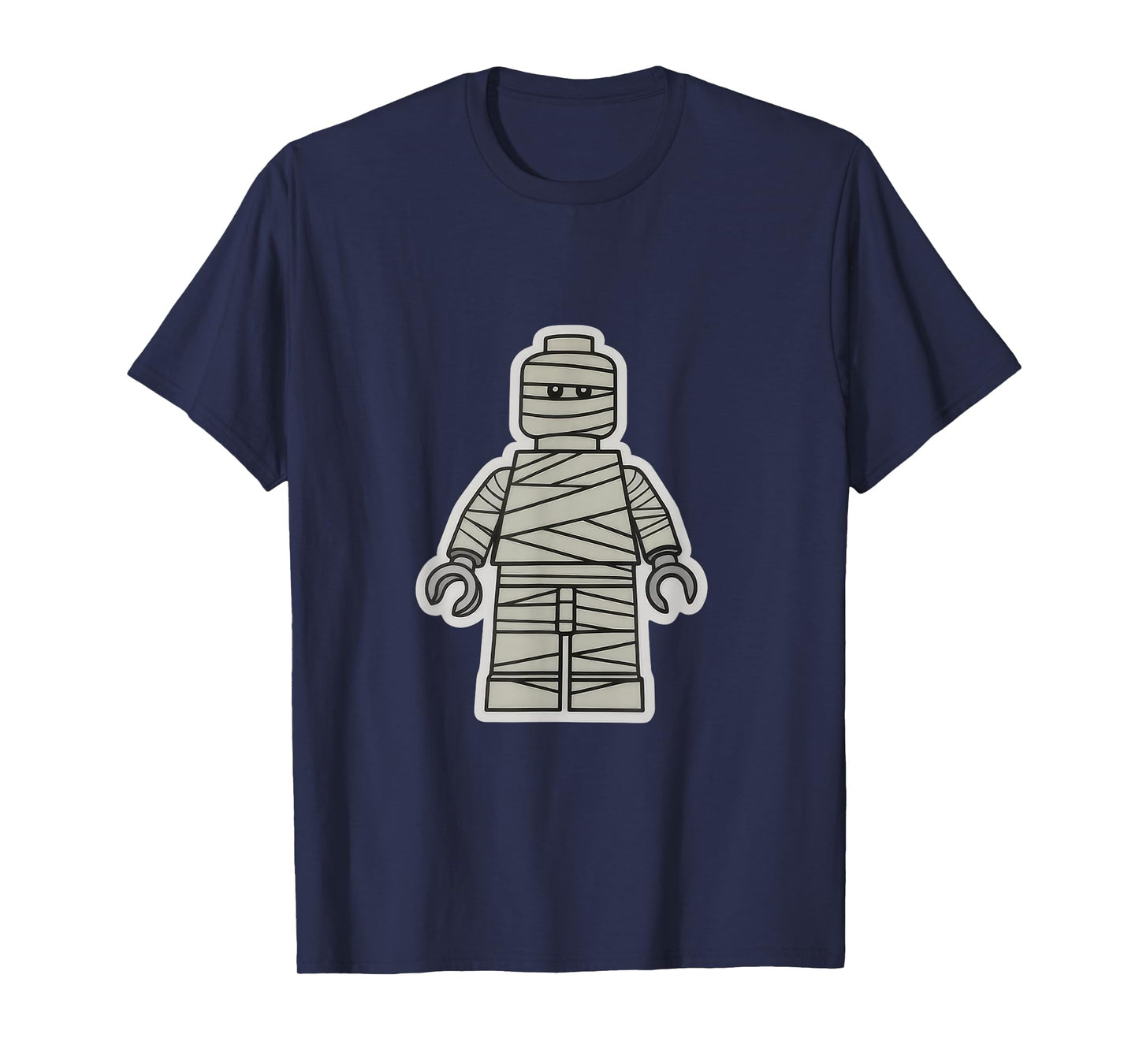 Halloween Building Brick Man - Mummy T-Shirt