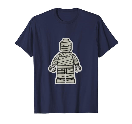 Halloween Building Brick Man - Mummy T-Shirt