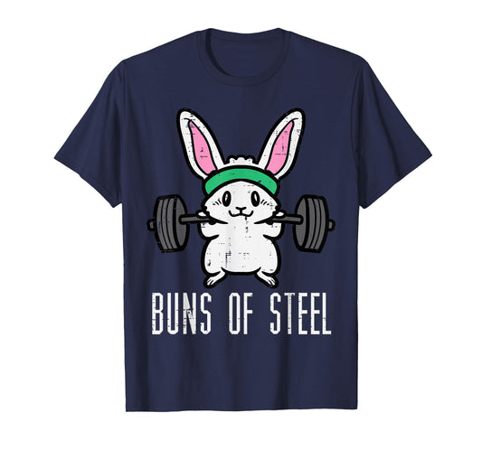 Easter Bunny Buns Of Steel Funny Workout Gym Women Girls T-Shirt