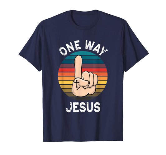 Vintage Finger Up People Christian Revolution One Way Jesus T-Shirt
