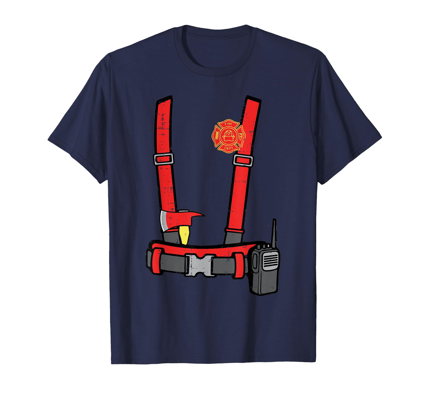 Halloween Firefighter Costume Fireman Costume Boys Kids Men T-Shirt