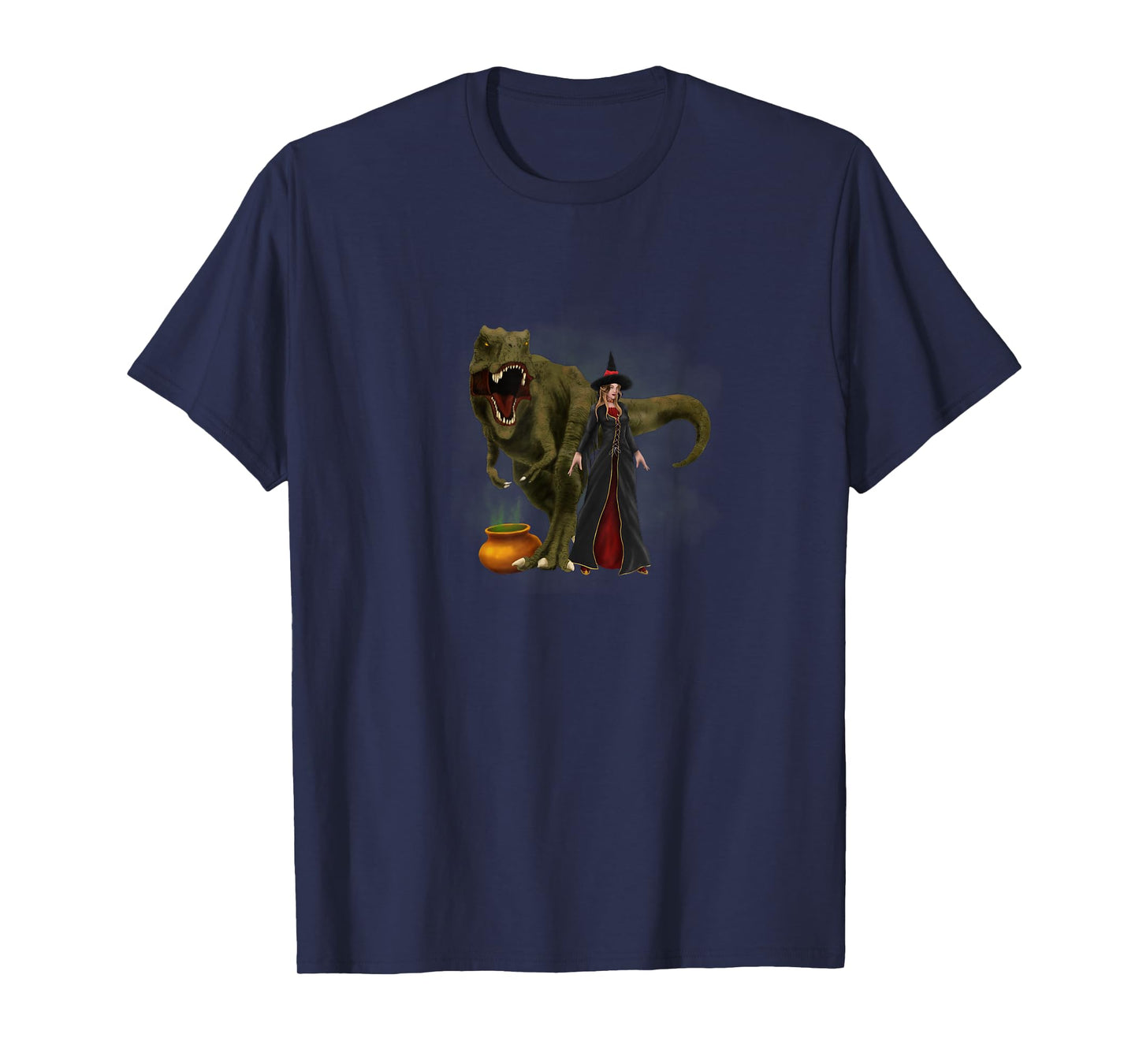 Scary Halloween Witch Dinosaur T-Shirt