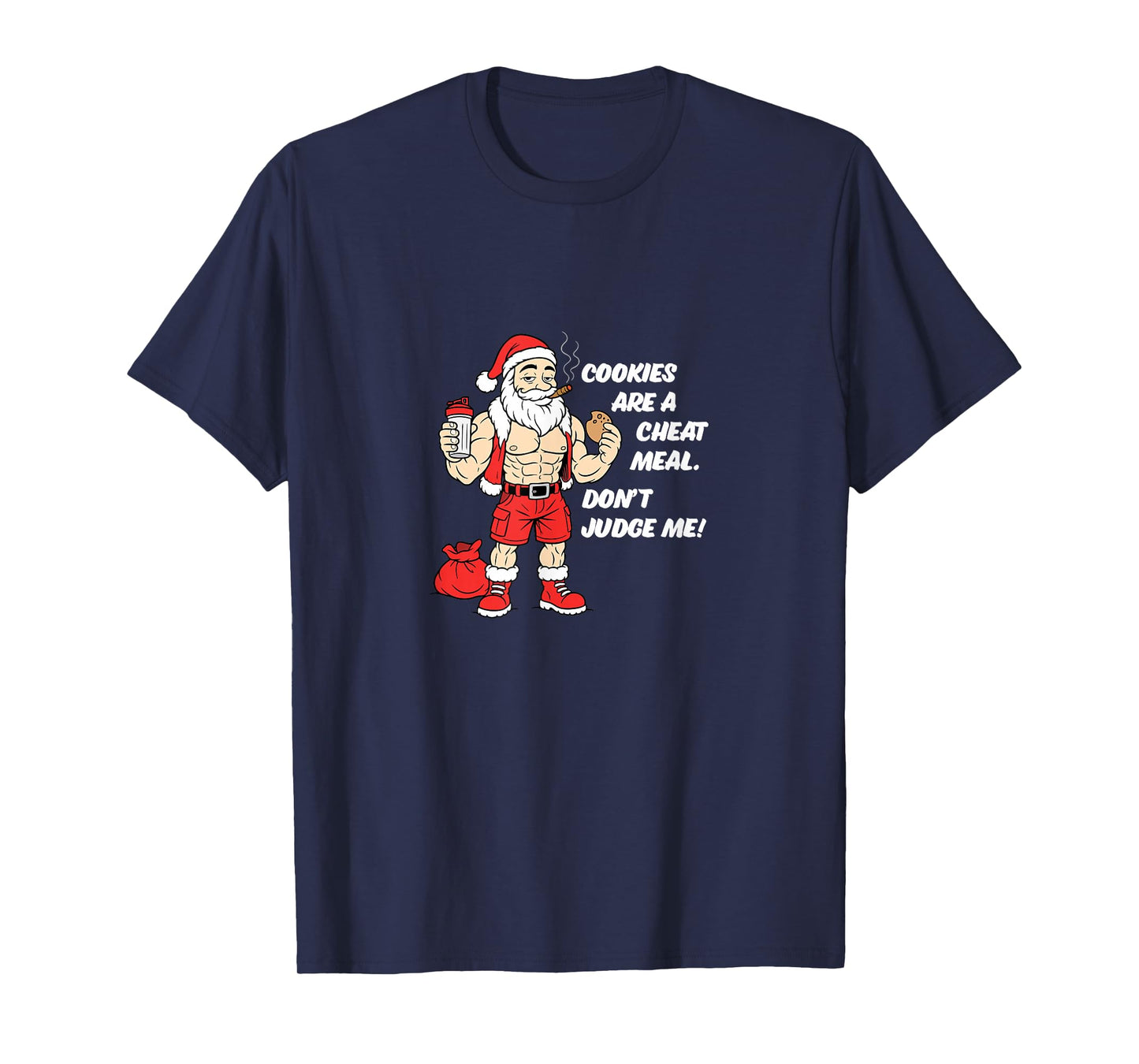 Funny Muscular Santa – Christmas Gym Tee for Fitness Lovers T-Shirt