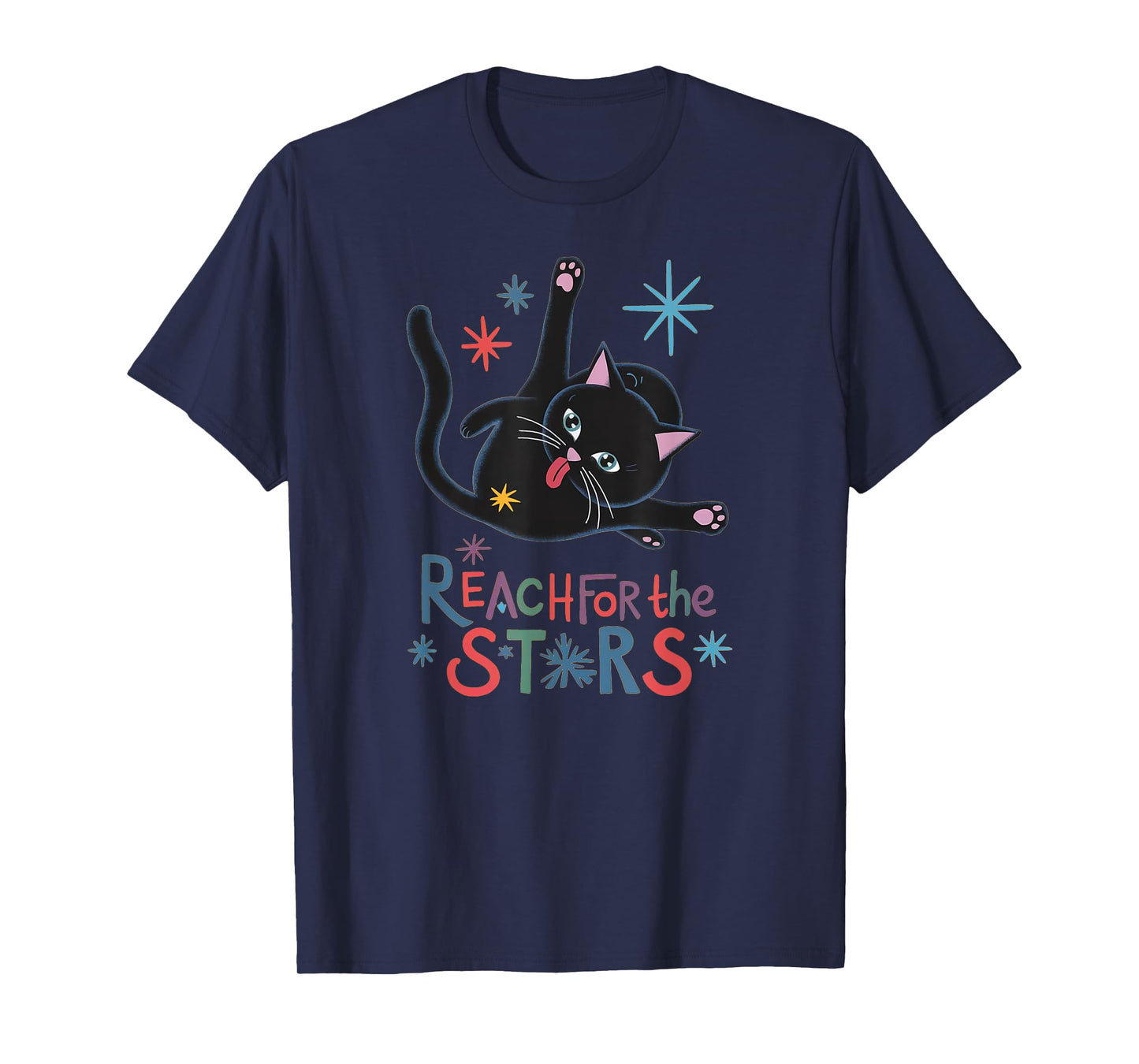 Reach For The Stars - Funny Cute Cat Licking Butt Men Women T-Shirt
