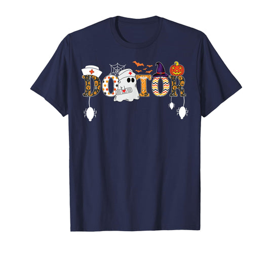 Halloween Doctor Halloween Scrub Tops Nursing Ghost Women's T-Shirt