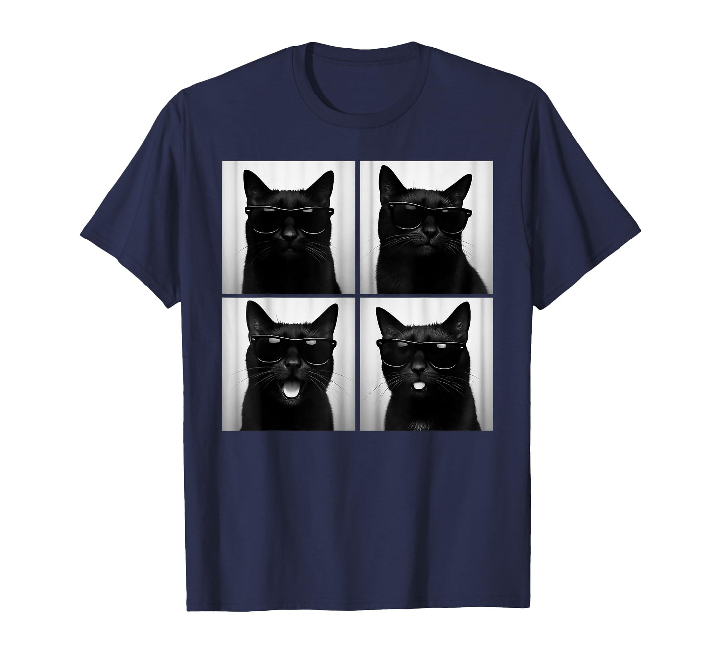 Funny Black Cat Lover Cute Photo Booth T-Shirt