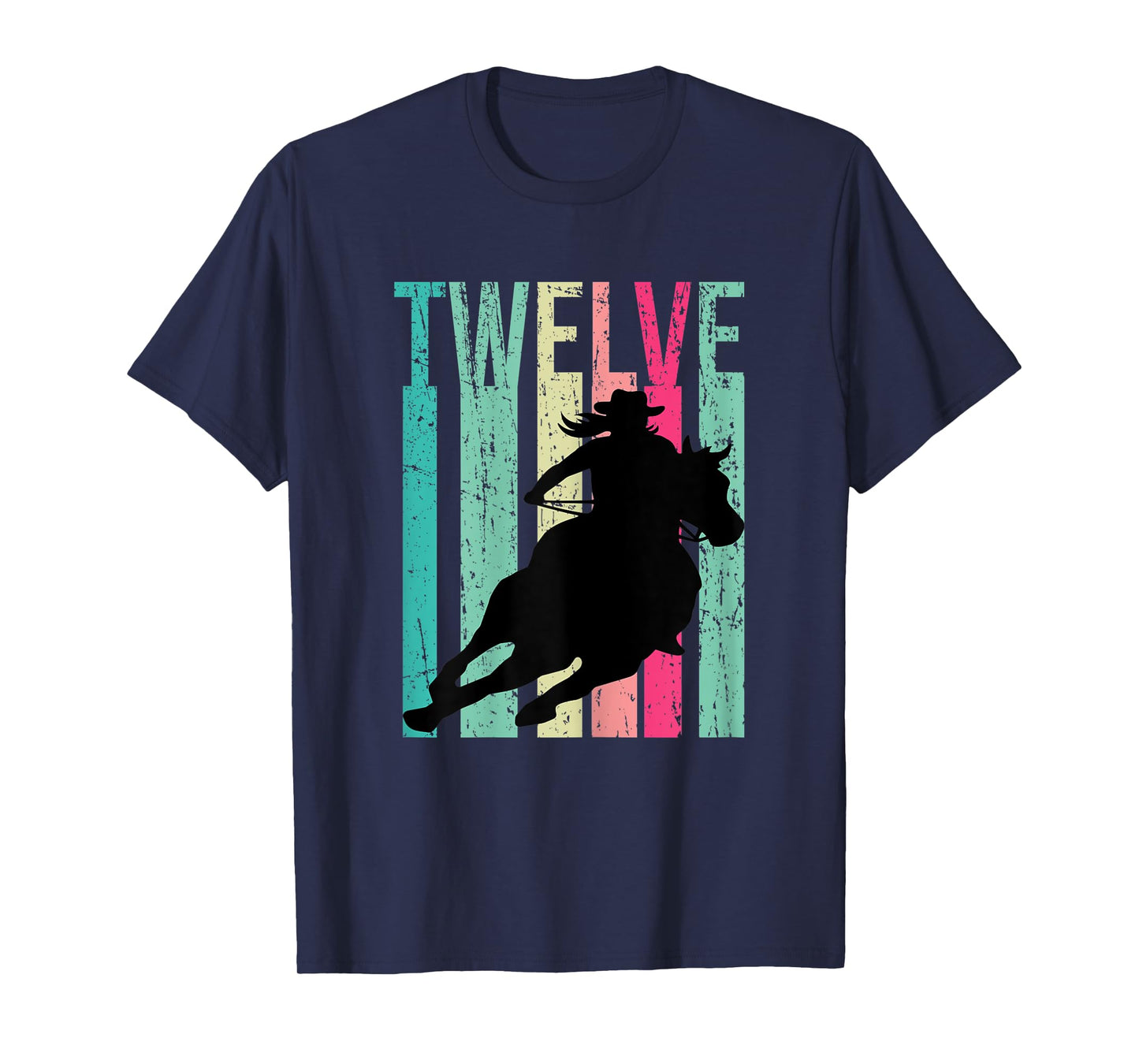 Retro Rodeo 12th Birthday Horse Lover Cowgirl Country 12 T-Shirt