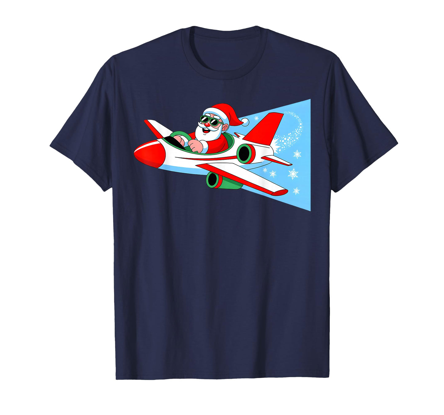 Airplane Pilot Christmas Santa Aviation Xmas Boys Men Kids T-Shirt
