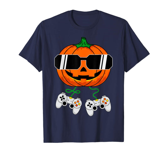 Halloween Jack O Lantern Gamer Boys Kids Men Funny Halloween T-Shirt