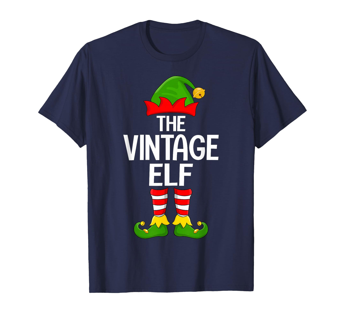 Vintage Elf Xmas Matching Family Elf Squad Christmas T-Shirt