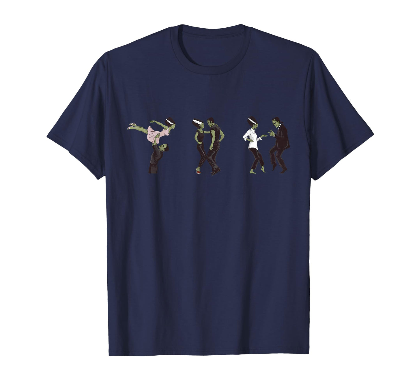 Funny Retro Frankenstein Monster and Bride Dancing Halloween T-Shirt